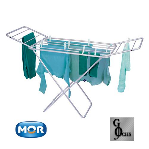 (6046) TENDEDERO DE PIE ALUMINIO 6VAR.CON ALAS 143X49X90  "MOR" - TENDEDEROS - DE PIE